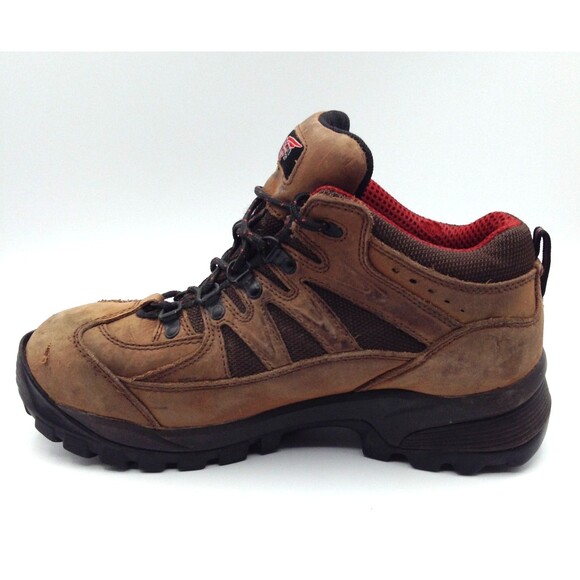 Red Wing Boots Men 8.5 Tan Steel Toe Waterproof Leather Vibram Work Hiking Shoes - Picture 8 of 15